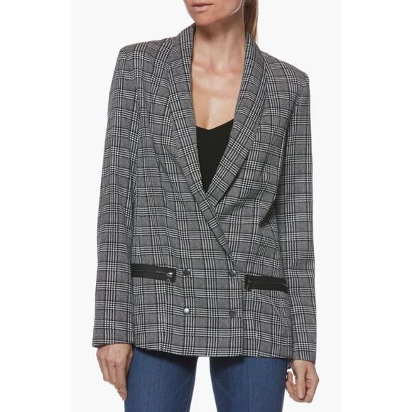 Paige Karissa Houndstooth Blazer Black, White Size S - Picture 1 of 12